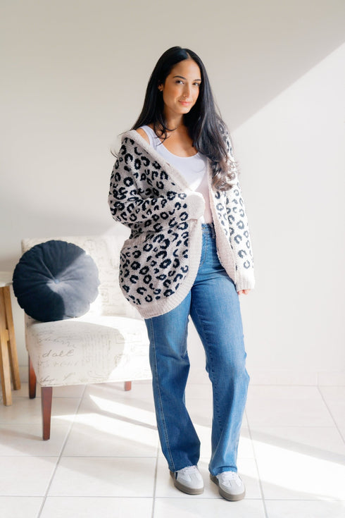Leopard Luxe Sweater Hoodie - LISA MARIE BOUTIQUE - S/M -