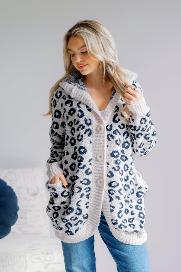 Leopard Luxe Sweater Hoodie - LISA MARIE BOUTIQUE - S/M -