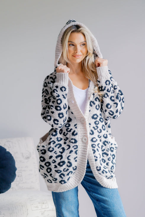 Leopard Luxe Sweater Hoodie - LISA MARIE BOUTIQUE - S/M -