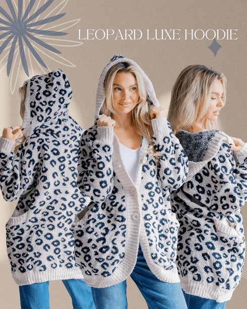 Leopard Luxe Sweater Hoodie - LISA MARIE BOUTIQUE - S/M -