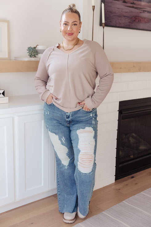 Less Conversation V - Neck Top - LISA MARIE BOUTIQUE - Tops - Small -