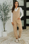 Little Miss Picnic V - Neck Jumpsuit in Brush - LISA MARIE BOUTIQUE - Womens - Small -