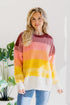 Lustrous Rose Colorblock Sweater - LISA MARIE BOUTIQUE - S/M -