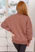 Make No Mistake Mock Neck Pullover in Cocoa - LISA MARIE BOUTIQUE - Tops - Small -