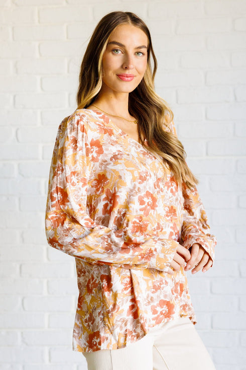 Marigold Dreams Floral Blouse - LISA MARIE BOUTIQUE - Tops - Small -