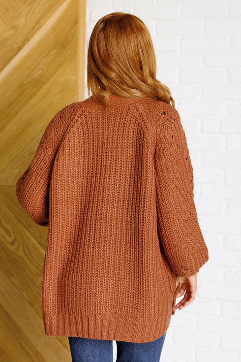 Maybe Monday Cardigan in Chestnut - LISA MARIE BOUTIQUE - Layers - Small -
