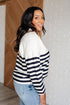 Memorable Moments Striped Sweater in White - LISA MARIE BOUTIQUE - Tops - Small -