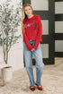 Merry Applique Drop Shoulder Pullover - LISA MARIE BOUTIQUE - Womens - Small -
