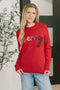 Merry Applique Drop Shoulder Pullover - LISA MARIE BOUTIQUE - Womens - Small -