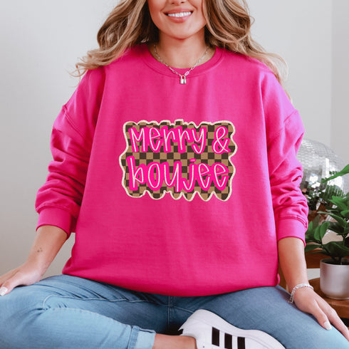 Merry & Boujee Graphic Tee and Sweatshirt - LISA MARIE BOUTIQUE - Womens - Tee - Small -