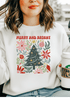 Merry & Bright Sweatshirt - LISA MARIE BOUTIQUE - Graphic Tee - S - White Gildan Sweatshirt -
