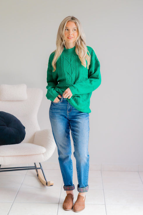 Merry Spruce Pullover Sweater - LISA MARIE BOUTIQUE - S -
