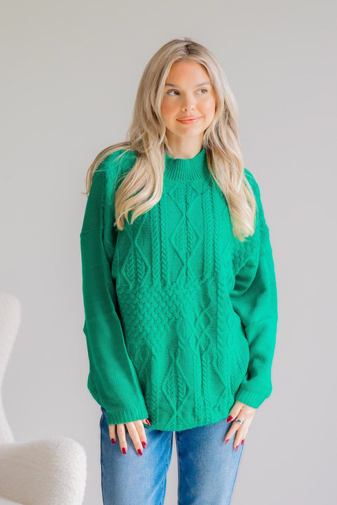 Merry Spruce Pullover Sweater - LISA MARIE BOUTIQUE - S -