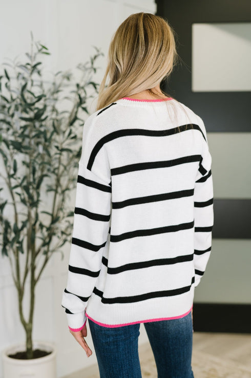 Much to My Relief Striped Sweater - LISA MARIE BOUTIQUE - Womens - Small -