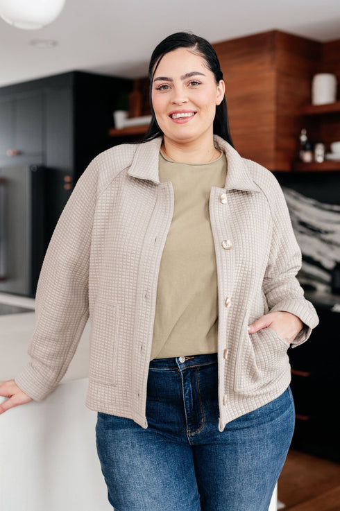 My Best Offer Quilted Texture Shacket - LISA MARIE BOUTIQUE - Layers - Small -