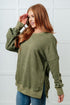 No Plain Jane Oversized Sweatshirt in Green - LISA MARIE BOUTIQUE - Tops - Small -