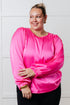 Not Exaggerating Satin Puff Sleeve Blouse - LISA MARIE BOUTIQUE - Blouses - Small -