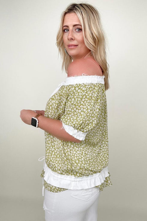 Heyson Convertible Ditsy Floral Button Down Blouse SALE