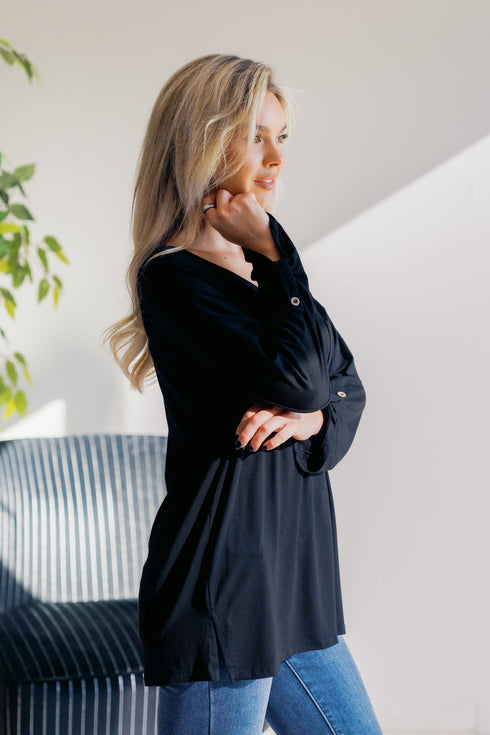 Obsidian Pocket Long Sleeve - LISA MARIE BOUTIQUE - S -
