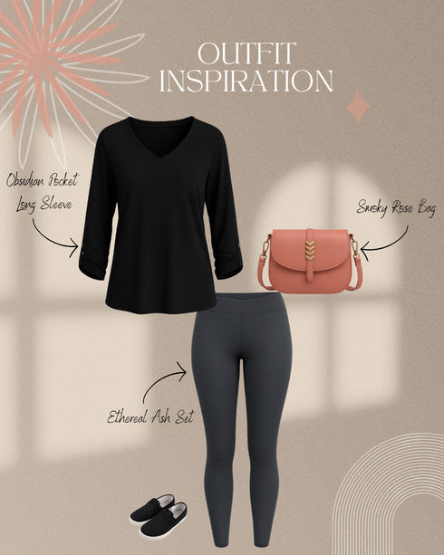 Obsidian Pocket Long Sleeve - LISA MARIE BOUTIQUE - S -