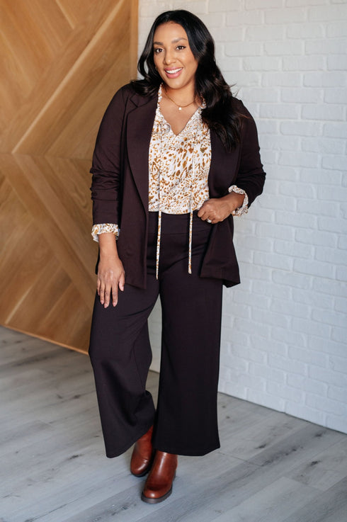 Office Safari Keyhole Tie Detail Blouse - LISA MARIE BOUTIQUE - Blouses - Small -