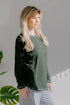 Olive Whisper Henley - LISA MARIE BOUTIQUE - S -