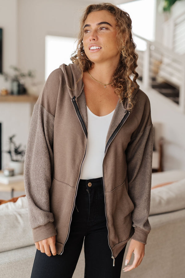 On And On Zip Up Hoodie - LISA MARIE BOUTIQUE - Tops - Small -