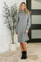Personal Assistant Turtleneck Dress in Grey - LISA MARIE BOUTIQUE - Womens - Small -