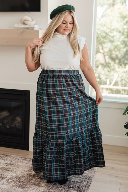 Plaid Perfection Maxi Skirt - LISA MARIE BOUTIQUE - Bottoms - Small -