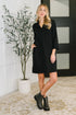 Portfolio Quarter Sleeve Dress in Black - LISA MARIE BOUTIQUE - Womens - Small -
