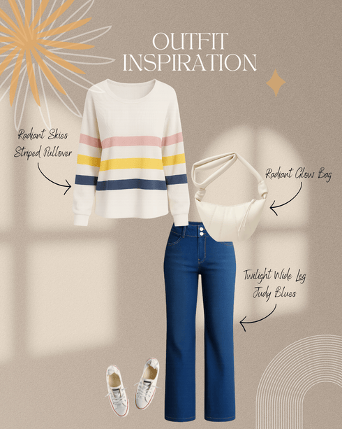 Radiant Skies Striped Pullover - LISA MARIE BOUTIQUE - S -