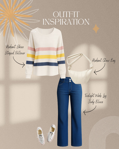 Radiant Skies Striped Pullover - LISA MARIE BOUTIQUE - S -