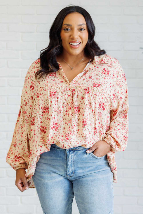 Reap What You Sow Button Down - LISA MARIE BOUTIQUE - Blouses - Small -