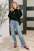 Right to the Core High Neck Pullover in Black - LISA MARIE BOUTIQUE - Womens - Small -