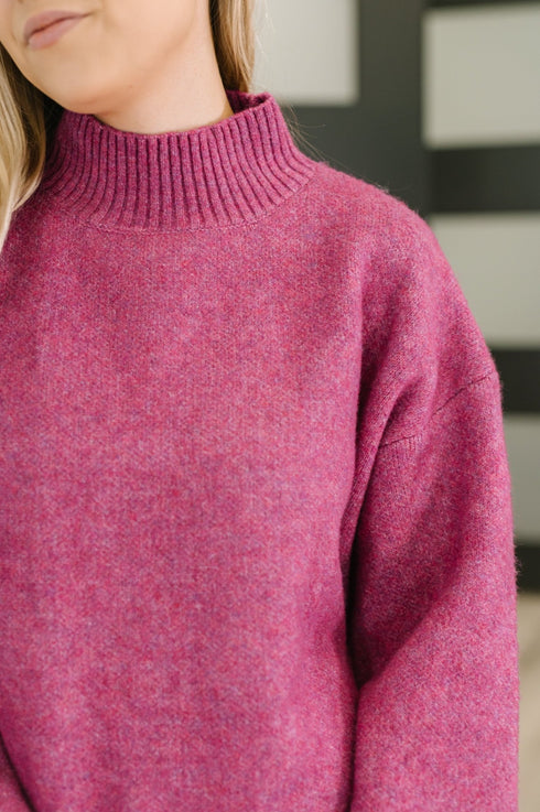 Right to the Core High Neck Pullover in Light Plum - LISA MARIE BOUTIQUE - Womens - Small -