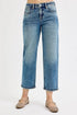 RISEN Full Size High Rise Crop Boyfriend Jeans Plus Size - LISA MARIE BOUTIQUE - MEDIUM - 0 -