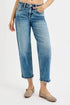 RISEN Full Size High Rise Crop Boyfriend Jeans Plus Size - LISA MARIE BOUTIQUE - MEDIUM - 0 -
