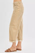 RISEN High Rise Crop Barrel Cordurory Pants - LISA MARIE BOUTIQUE - TAN - 0 -