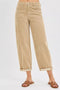 RISEN High Rise Crop Barrel Cordurory Pants - LISA MARIE BOUTIQUE - TAN - 0 -