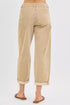 RISEN High Rise Crop Barrel Cordurory Pants - LISA MARIE BOUTIQUE - TAN - 0 -