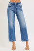 RISEN High Rise Crop Boyfriend Tapered Jeans - LISA MARIE BOUTIQUE - DARK - 0 -
