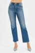 RISEN Tummy Control High Rise Crop Straight Jeans - LISA MARIE BOUTIQUE - MEDIUM - 0 -