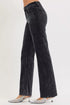 RISEN Tummy Control Mid Rise Straight Leg Corduroy Pants - LISA MARIE BOUTIQUE - MIDNIGHT - 0 -