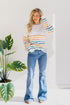 Rose Mist Stripe Sweater - LISA MARIE BOUTIQUE - S -