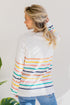 Rose Mist Stripe Sweater - LISA MARIE BOUTIQUE - S -