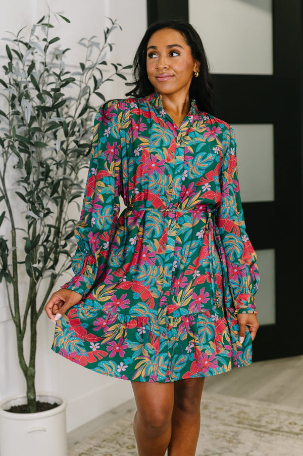 Rustic Retreat Long Sleeve Dress - LISA MARIE BOUTIQUE - Womens - Small -