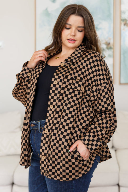 Safe Secrets Checkered Shacket - LISA MARIE BOUTIQUE - Layers - Small -