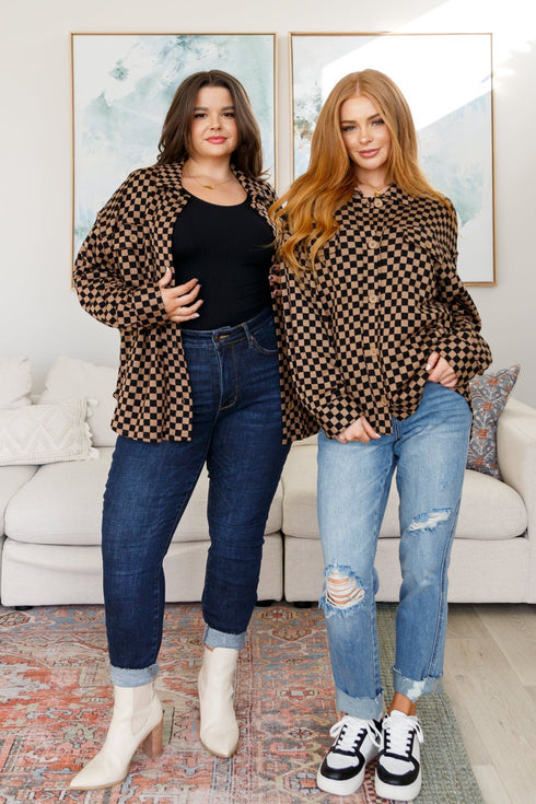 Safe Secrets Checkered Shacket - LISA MARIE BOUTIQUE - Layers - Small -