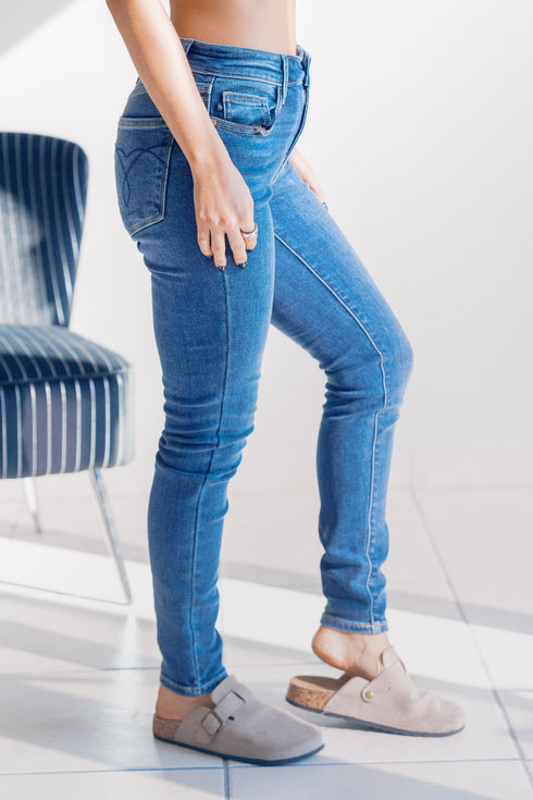 Sapphire Mist Judy Blue Thermal Skinnies - LISA MARIE BOUTIQUE - 0 -