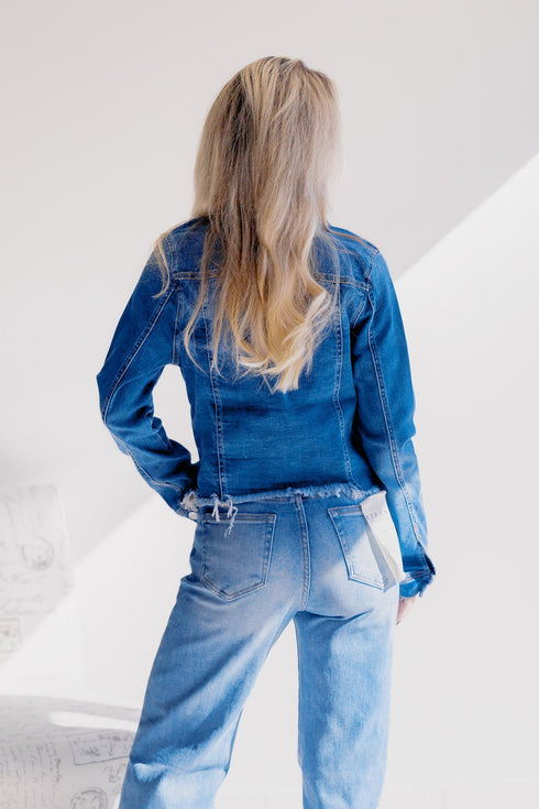 Sea Spray Frayed Jacket - LISA MARIE BOUTIQUE - S -